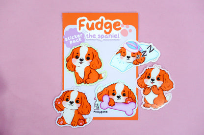 Fudge the Spaniel Sticker Set