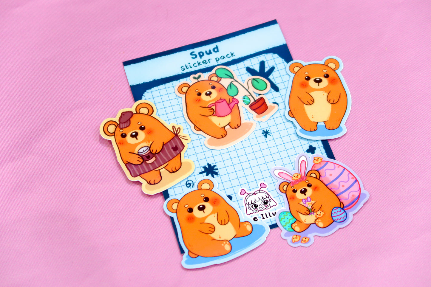 Spud Bear Sticker Set