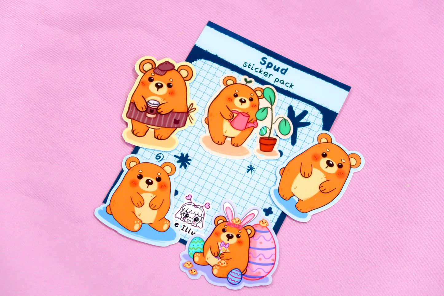 Spud Bear Sticker Set