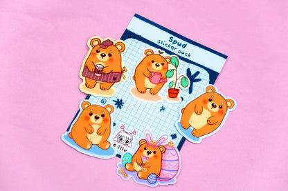 Spud Bear Sticker Set