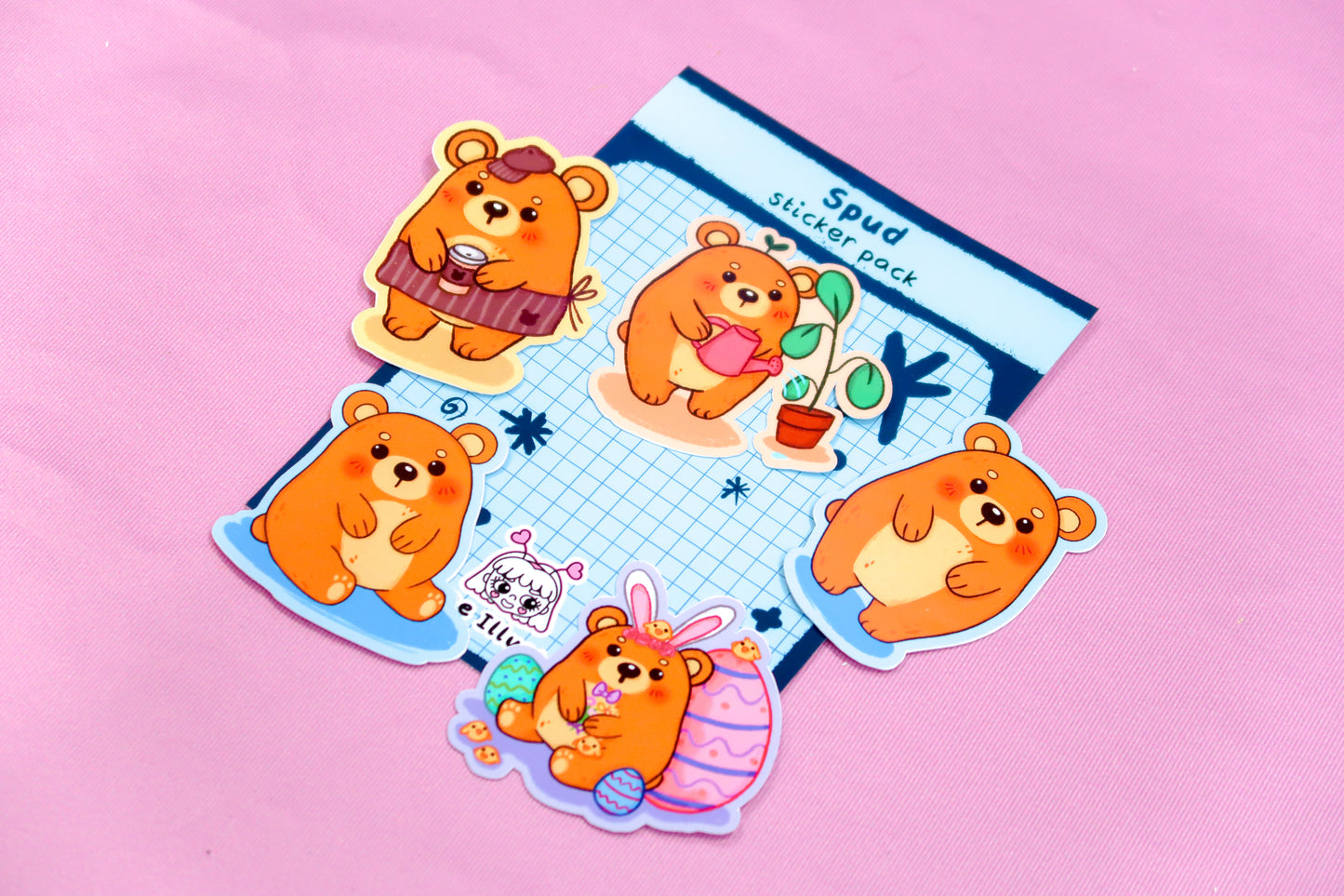 Spud Bear Sticker Set