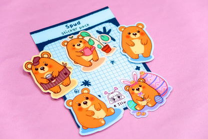 Spud Bear Sticker Set