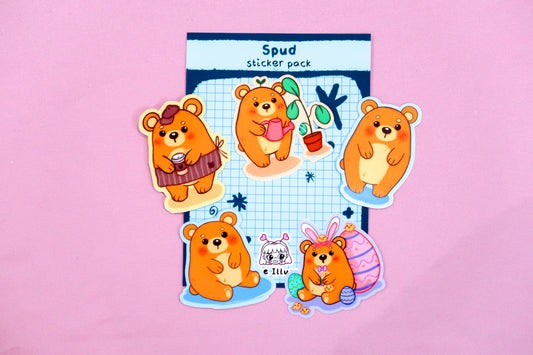 Spud Bear Sticker Set