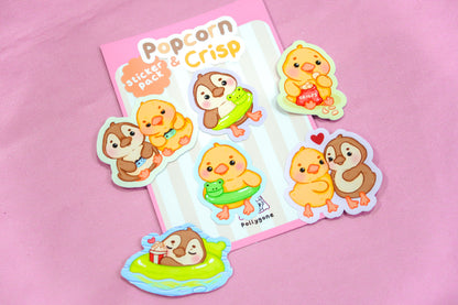 Popcorn & Crisp Ducks Sticker Set