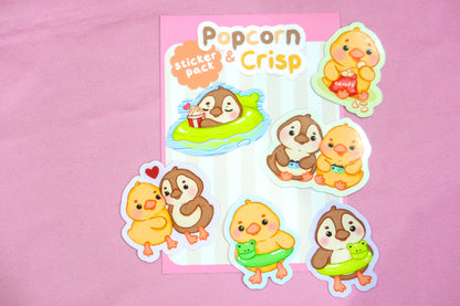 Popcorn & Crisp Ducks Sticker Set