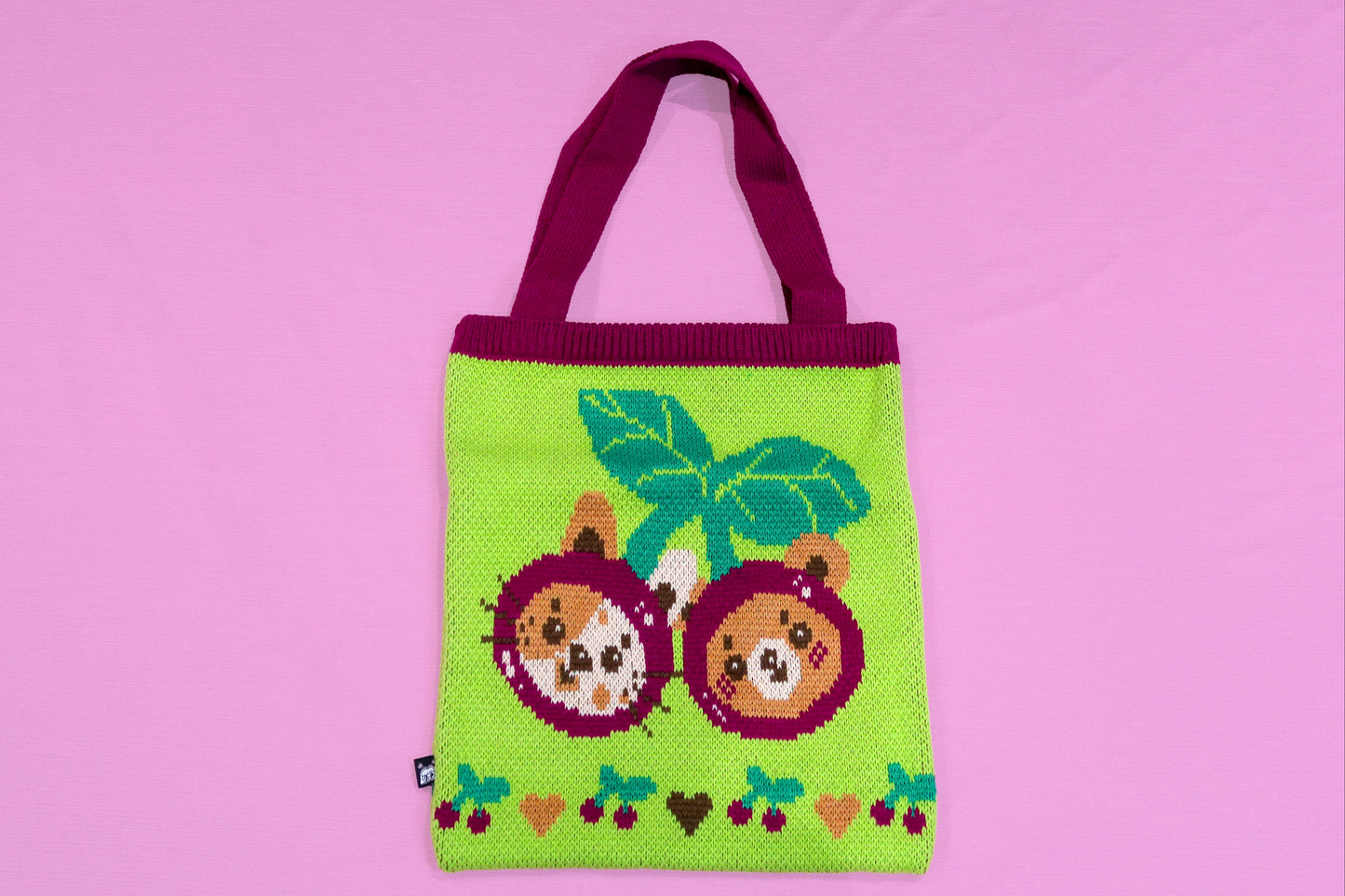 Knitted Cherry Tote Bag