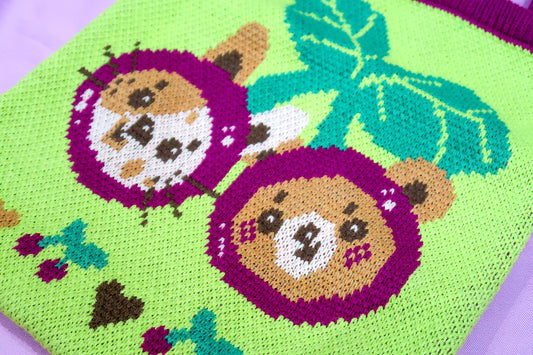 Knitted Cherry Tote Bag