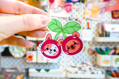 Cherry Bear & Rabbit Sticker