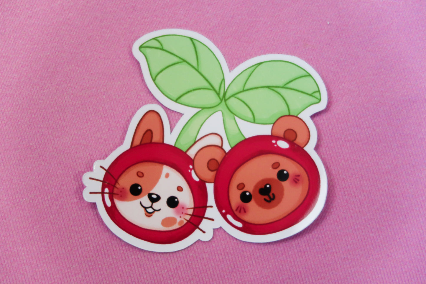 Cherry Bear & Rabbit Sticker