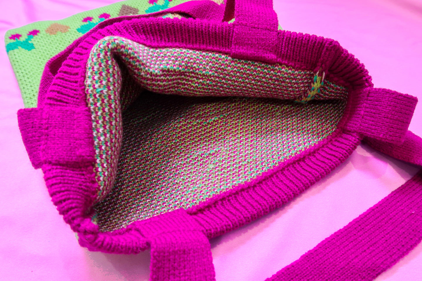 Knitted Cherry Tote Bag