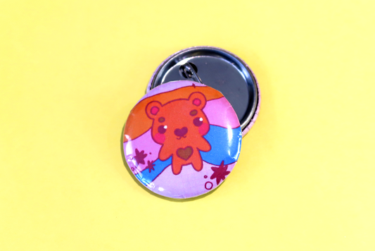 Kawaii Bear Button Badge