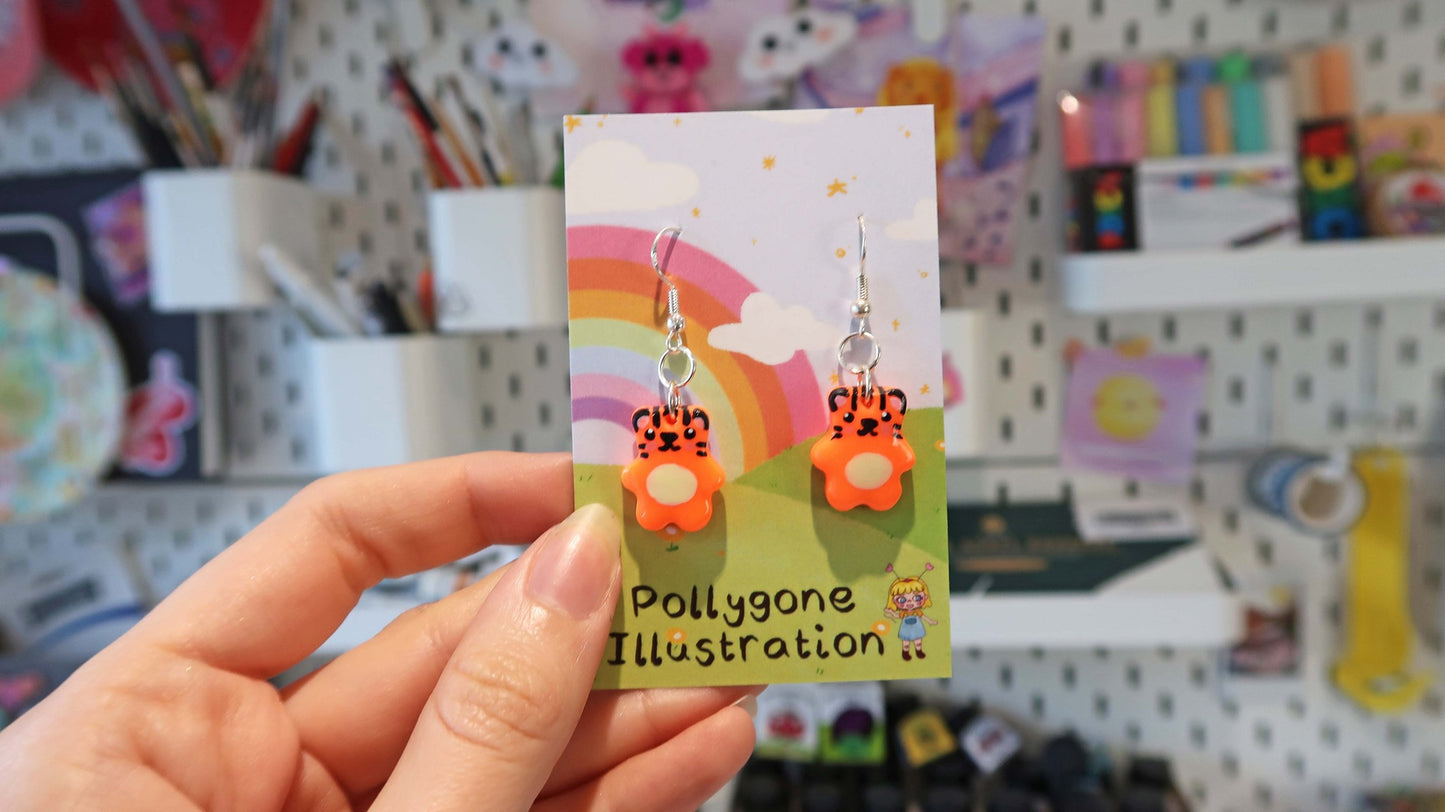 Kawaii Friends Dangly Earrings - Frog, Fox or Tiger
