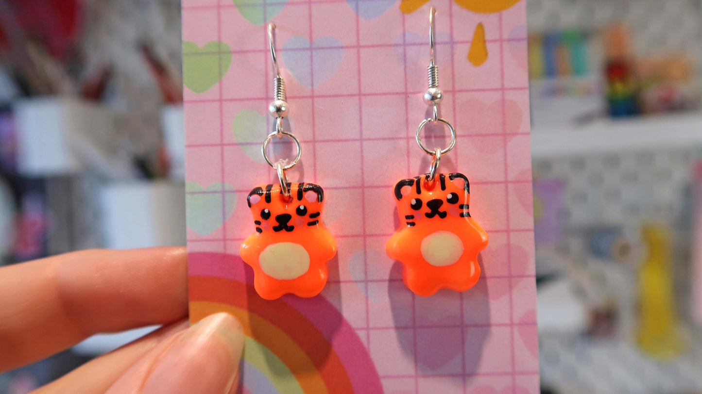 Kawaii Friends Dangly Earrings - Frog, Fox or Tiger