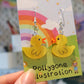 Rubber Duck  Dangly Earrings