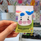 Blueberry Acrylic Cow Badge