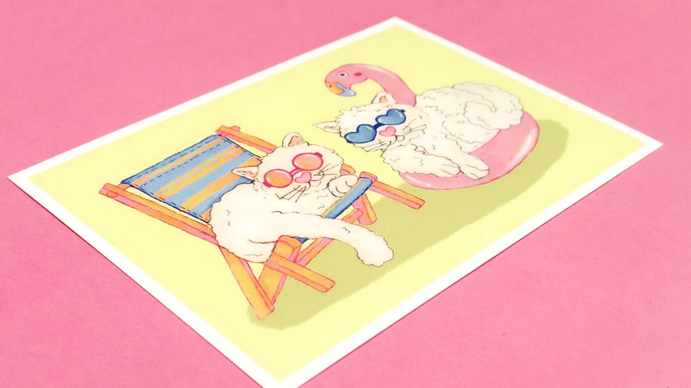 Summer Kitties Postcard Print