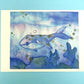 Whale Postcard Print