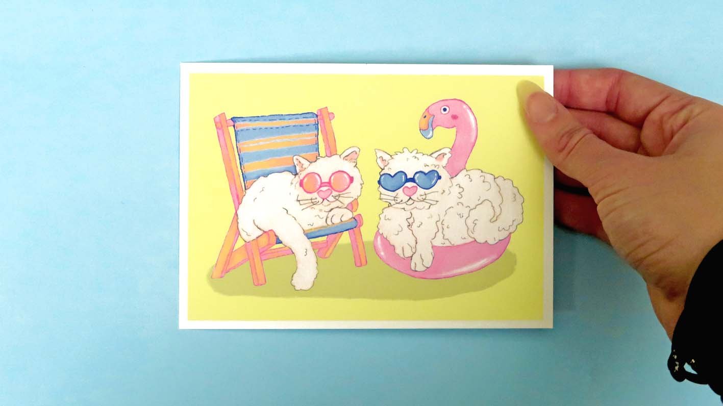 Summer Kitties Postcard Print