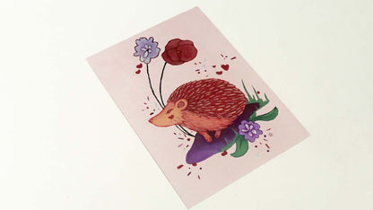 Hedgehog Postcard Print