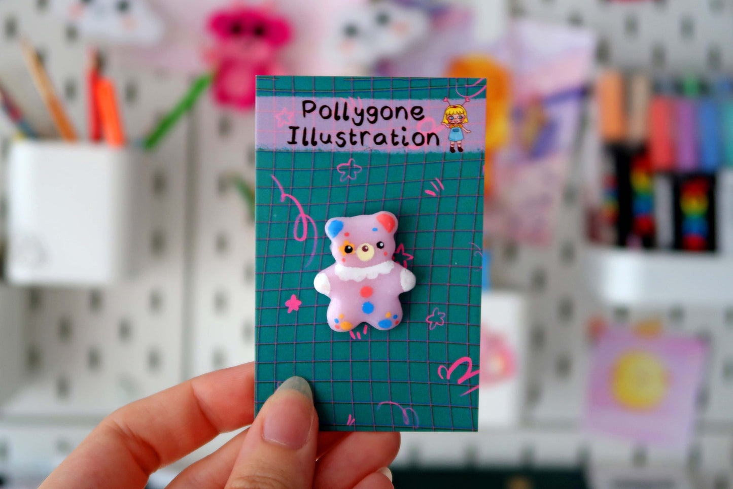 Handmade Clay Bear Pin Mystery Box Surprise