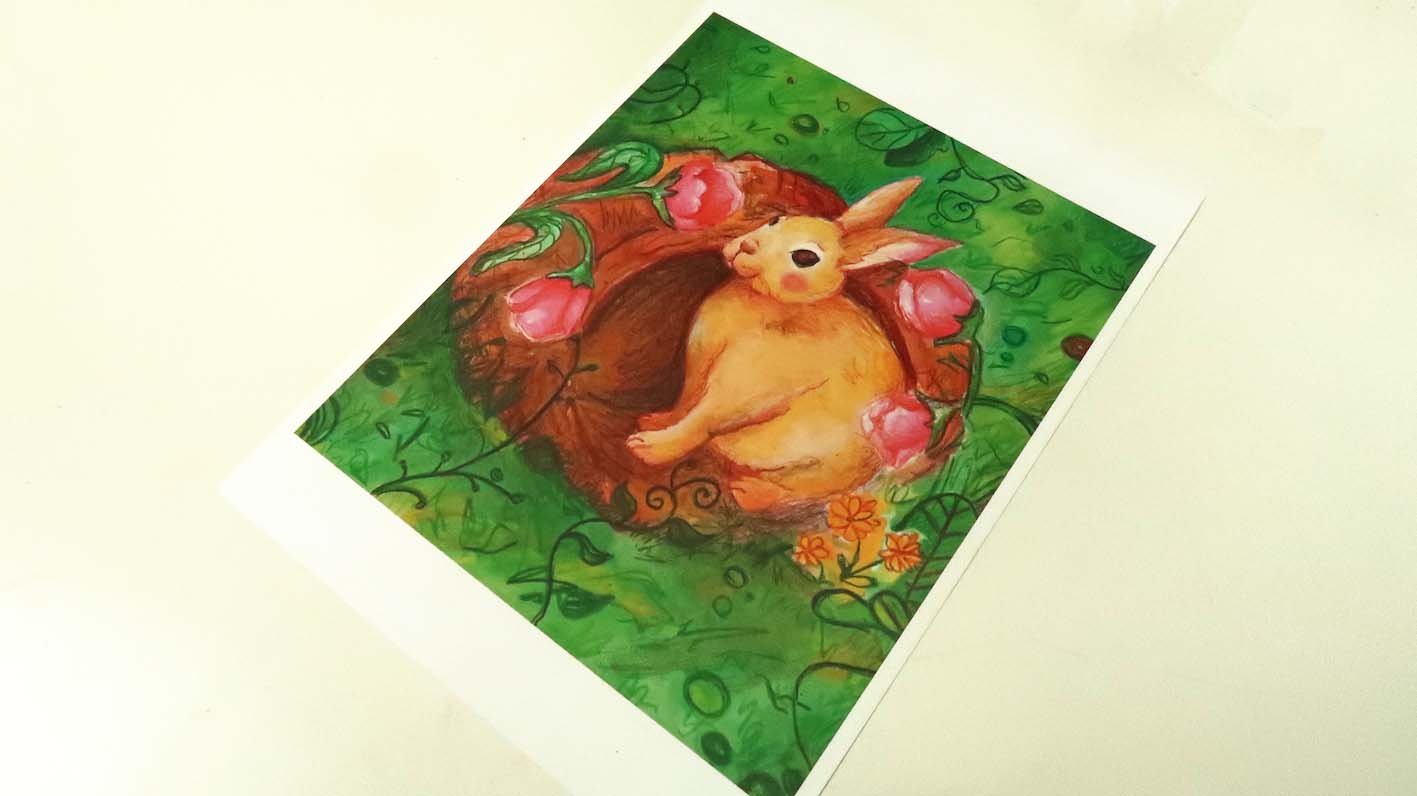 A5 Forest Bunny Illustrated Art Print
