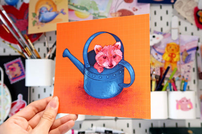 Raccoon watering can 140mm Mini Print