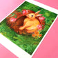 A5 Forest Bunny Illustrated Art Print