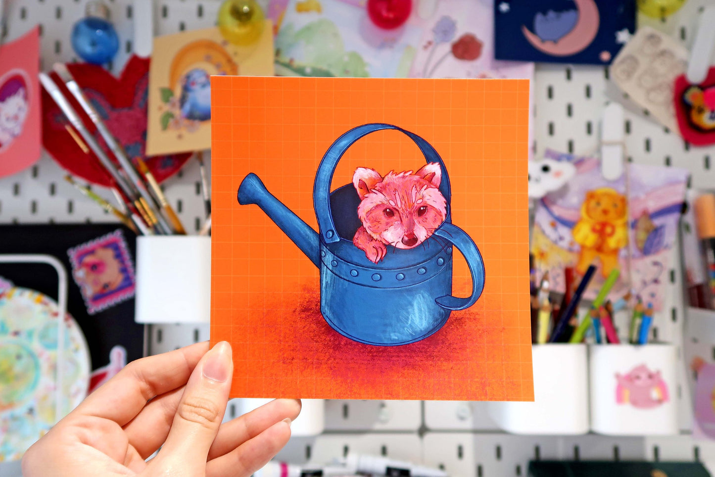 Raccoon watering can 140mm Mini Print