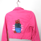 Neon Pink Cactus Denim Jacket - Hand Painted - UK Size Small