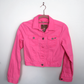 Neon Pink Cactus Denim Jacket - Hand Painted - UK Size Small