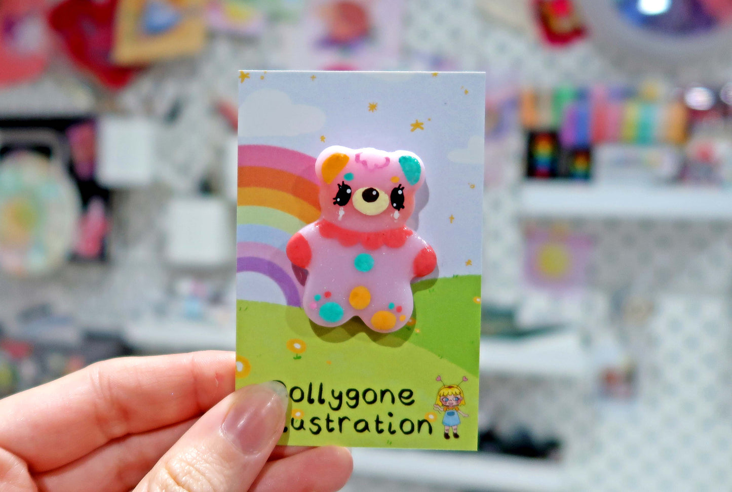 Handmade Clay Bear Badge Mystery Box Surprise