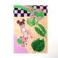 Aesthetic Leafy Girl Postcard Print