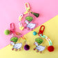 Duck acrylic keyring w/ charms