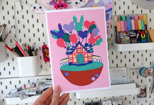 Balloon Nook A5 Print (Animal Crossing inspired)