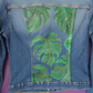 Leafy Cheese Plant Denim Jacket - Hand-painted- UK Size 8