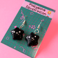 Black Sparkle Star Earrings (sterling silver plated, hypoallergenic)