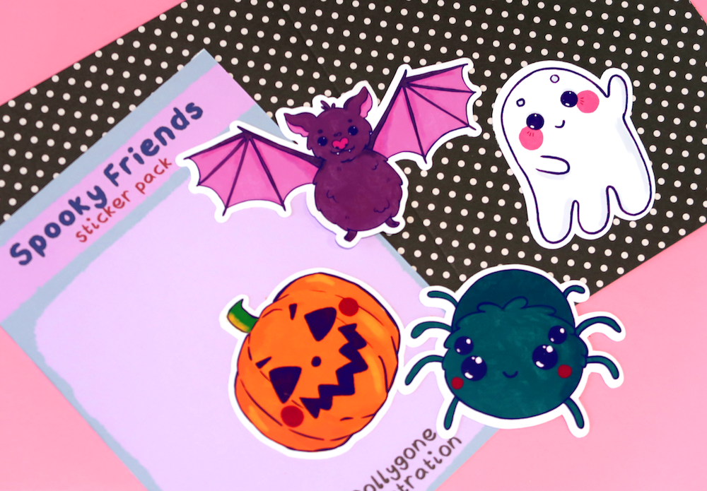 Spooky Friends Vinyl Sticker Set (Pack of 4)