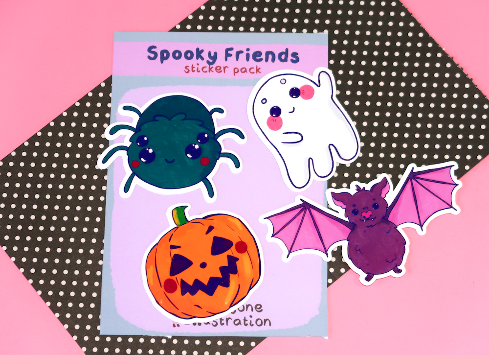 Spooky Friends Vinyl Sticker Set (Pack of 4)