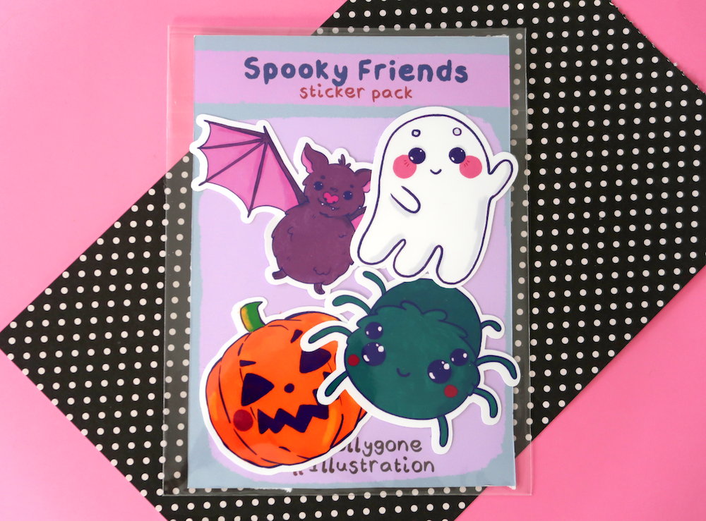Spooky Friends Vinyl Sticker Set (Pack of 4)
