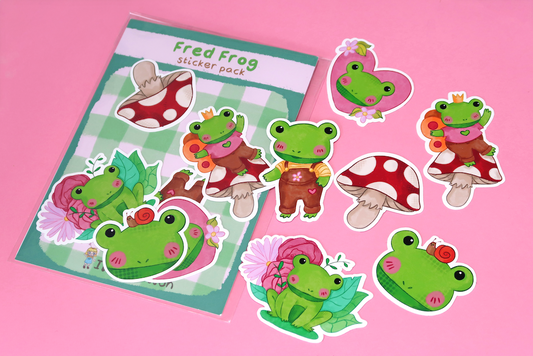 Fred Frog Vinyl Sticker Set (Pack of 7)