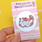 Sitting Enamel Love Heart Cat Pin