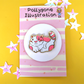 Sitting Enamel Love Heart Cat Pin