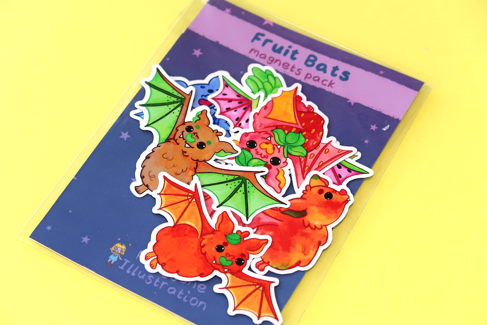 Fruit Bats Magnets Set (Pack of 7)