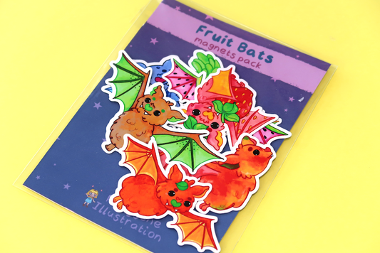 Fruit Bats Magnets Set (Pack of 7)