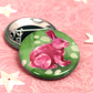Pink Rabbit Button Badge