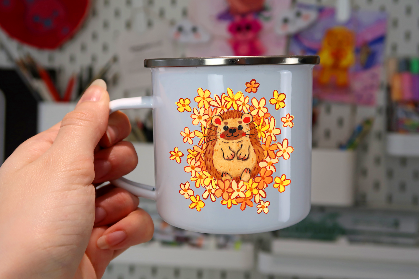 Hedgehog Unbreakable Enamel Mug/s