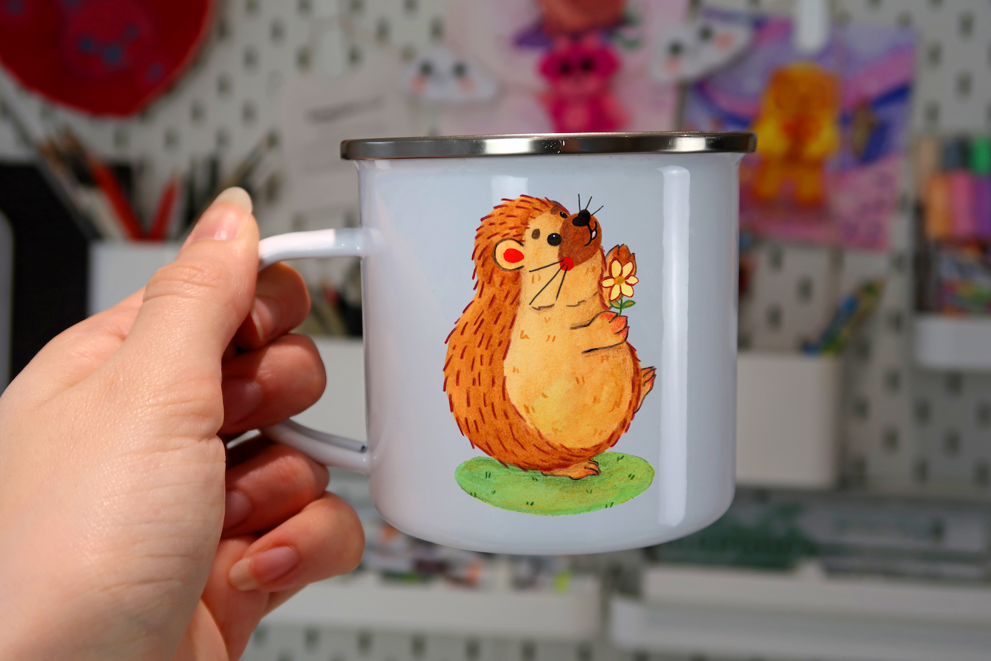 Hedgehog Unbreakable Enamel Mug/s